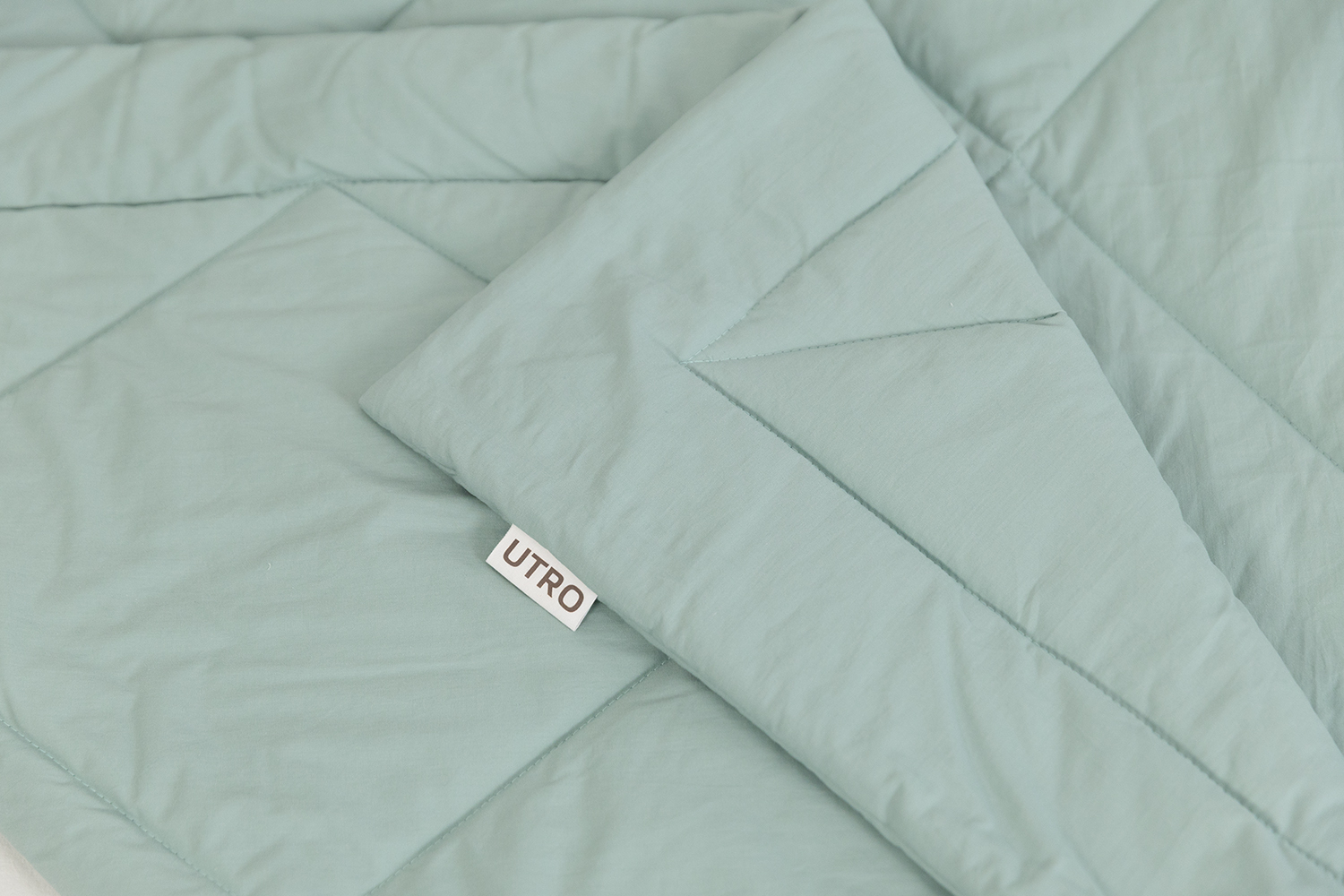 Одеяло из перкали, аквамарин. Фото 4.