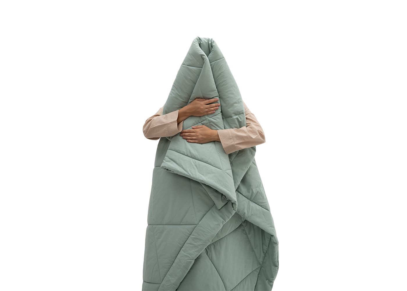 Одеяло из перкали, аквамарин. Фото 6.