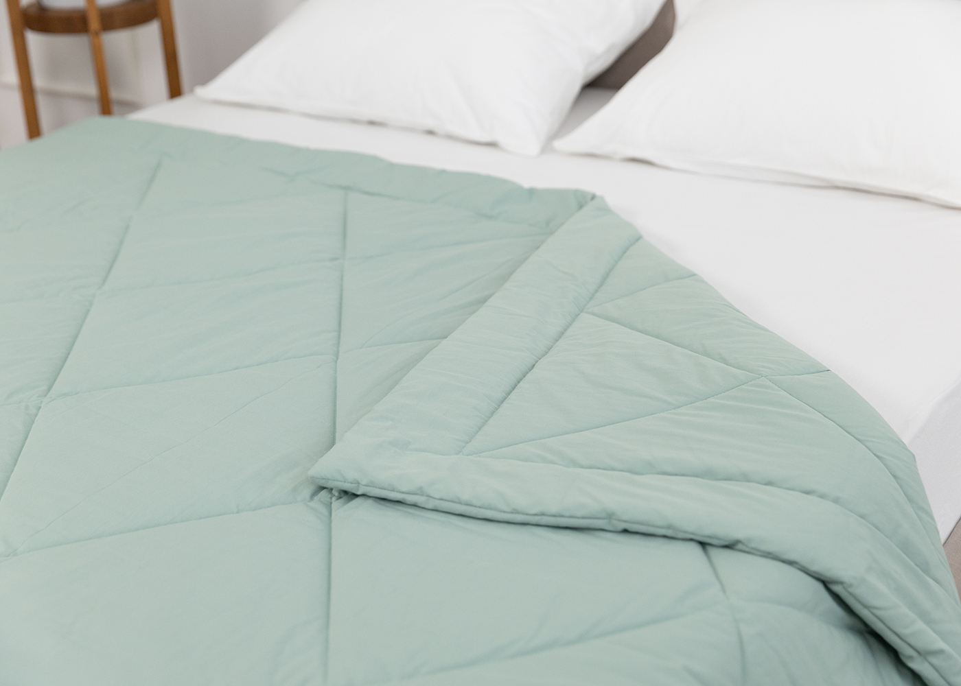 Одеяло из перкали, аквамарин. Фото 3.