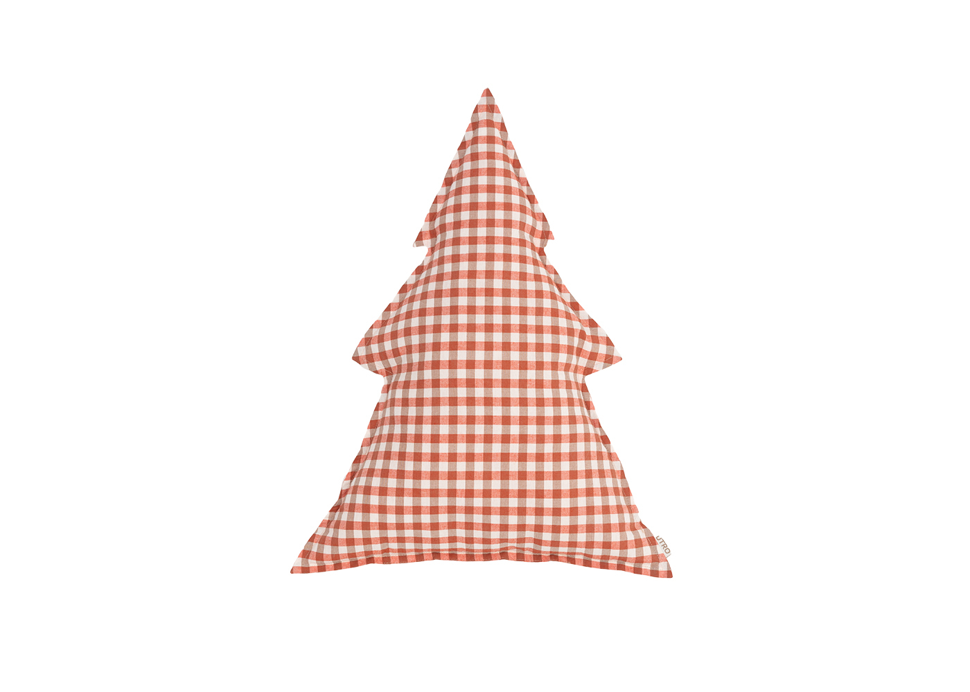 Декоративная подушка "Ёлка" красная клетчатая. Фото 3.
