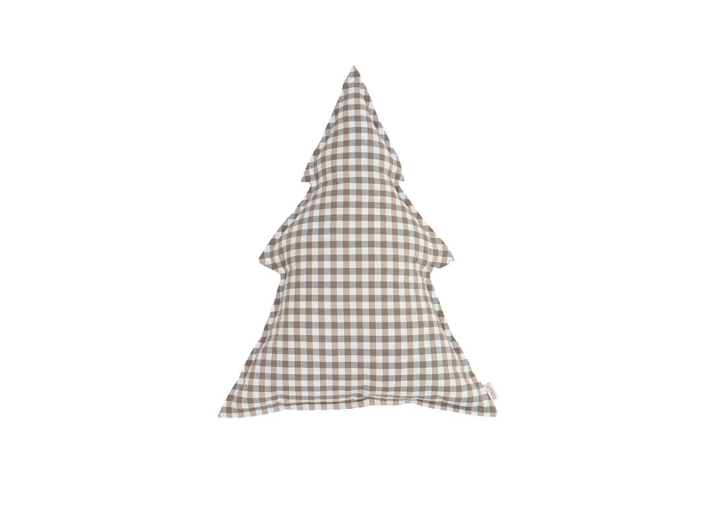 Декоративная подушка "Ёлка" зеленая клетчатая. Фото 3.