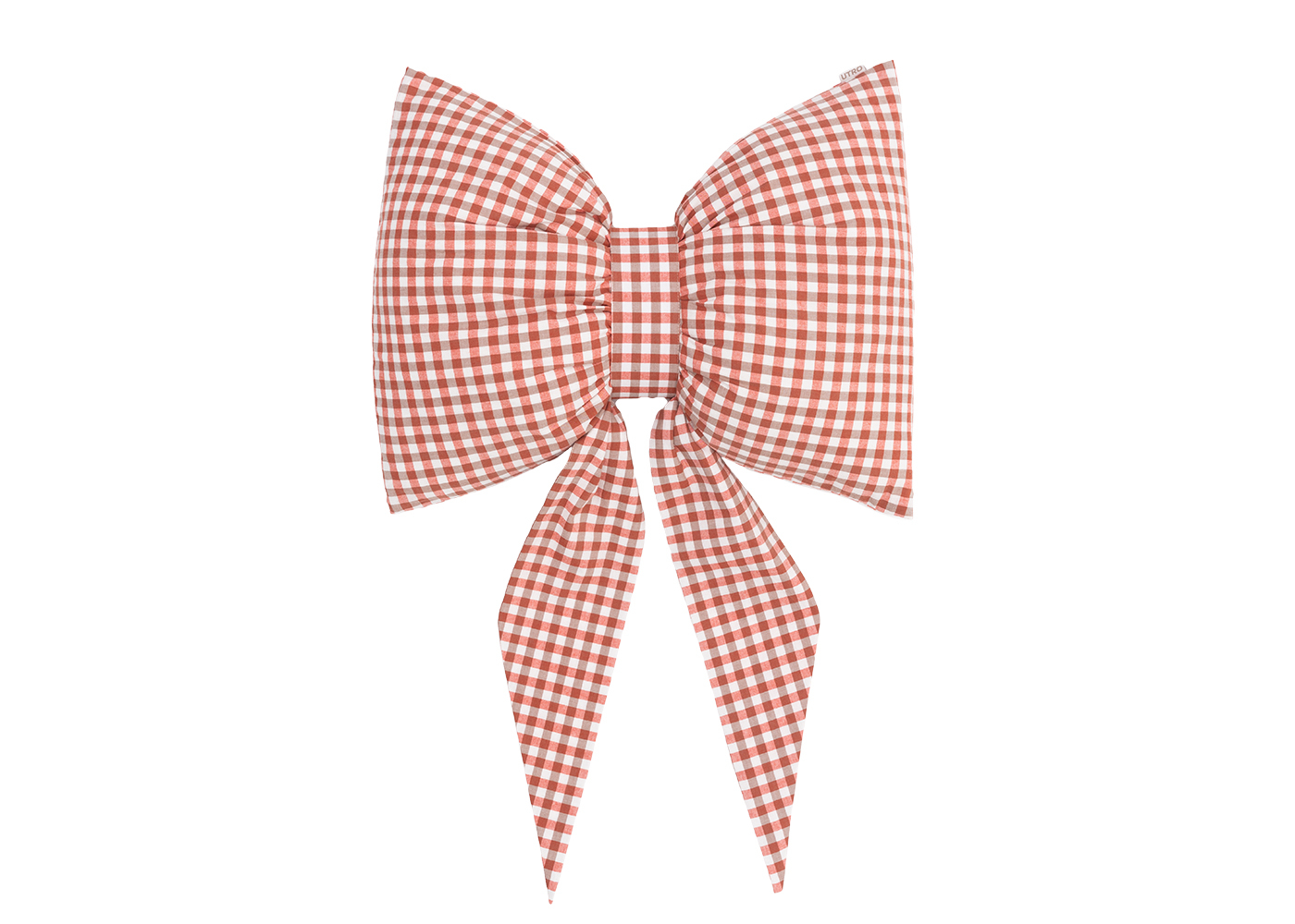 Декоративная подушка "Бант" красный клетчатый. Фото 6.