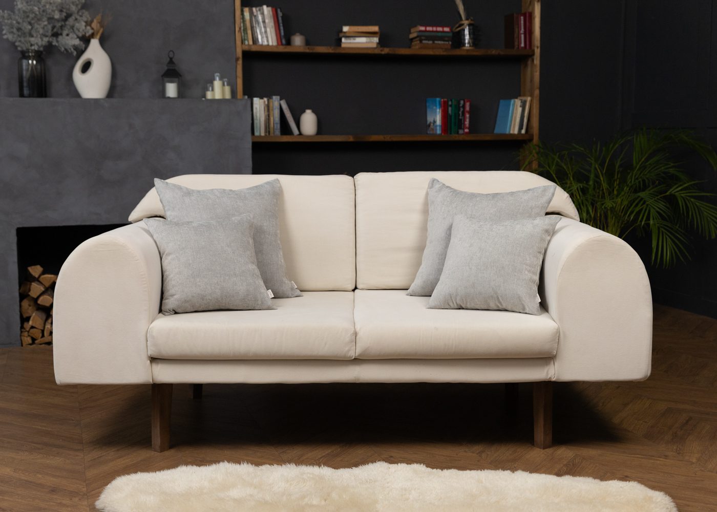 Декоративная наволочка из шенилла серая. Фото 0.