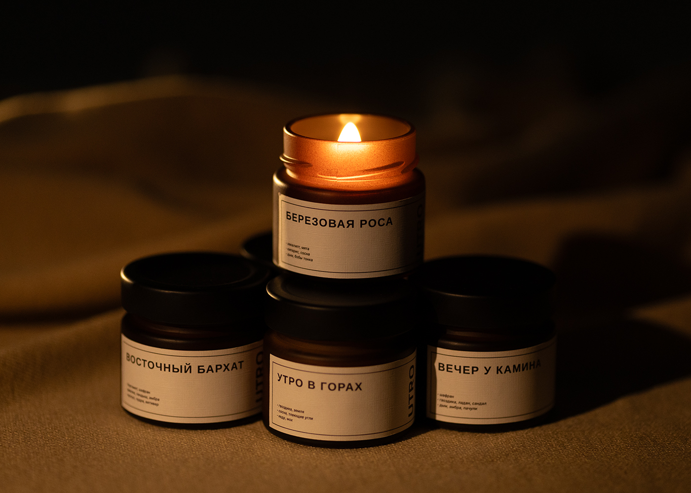 Ароматическая свеча, древесные ароматы. Фото 8.